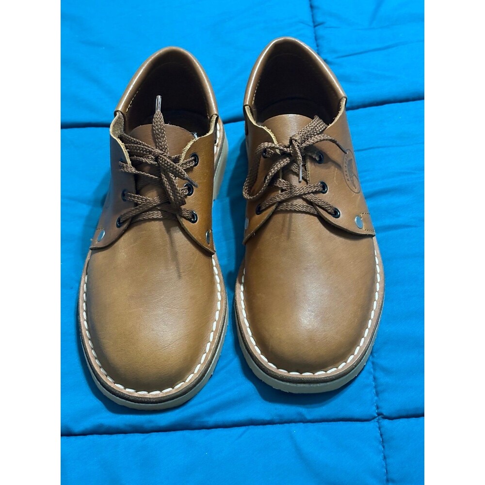 Kalahari Leather Veldskoen Shoes Men’s 9 Women’s 10.5 | Tan Brown Oxford Lace-Up